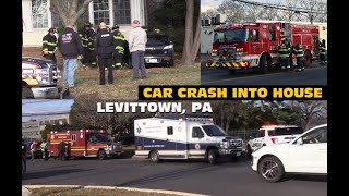 Car Crash into House on Wistar Rd in Levittown