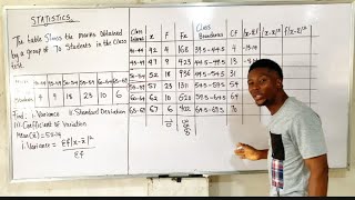 STATISTICS: Variance, Standard Deviation | Class Interval | Grouped Data