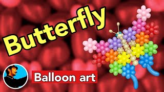 【Balloonart 66】 How to make a Butterfly (flower joint) バルーンアートの作り方 蝶々(フラワージョイント)