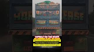 Overloaded trucks without number plates running in No Entry timings—#Gurugram