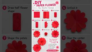 Easy Paper Flower | Paper Flower Making Idea | Diy Flower Crafts #shorts #diy #flowers #craft #paper