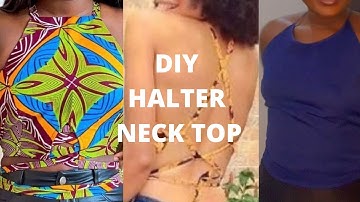 HOW TO CUT AND SEW A HALTER NECK TOP (DIY) Easy Beginners Friendly Tutorial ✂️🥰
