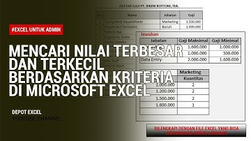 Cara Mencari Nilai Terbesar dan Terkecil Berdasarkan Kriteria di Microsoft Excel