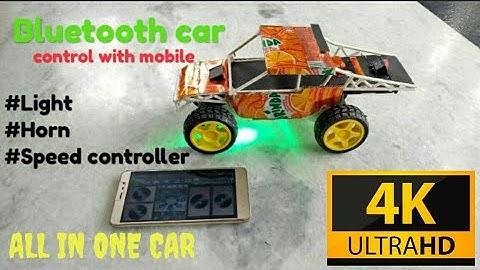 Bluetooth RC car / Arduino Nano,Uno/ phone controlled / how to connect horn and light in description