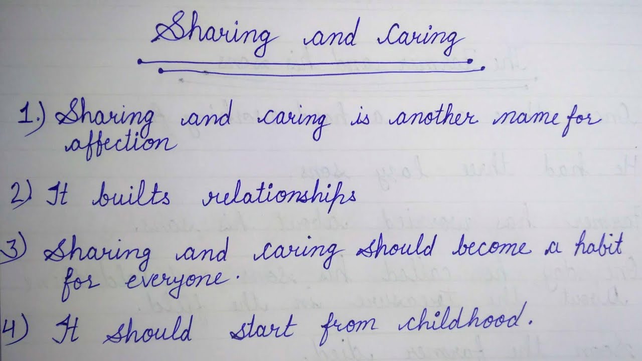 essay on joy of sharing and caring