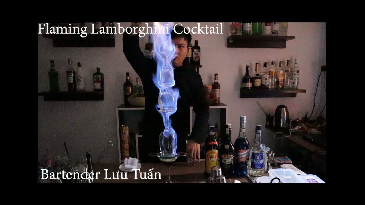 Flaming Lamborghini cocktail - Cách làm cocktail Lamborghini - Bartender  Lưu Tuấn - YouTube