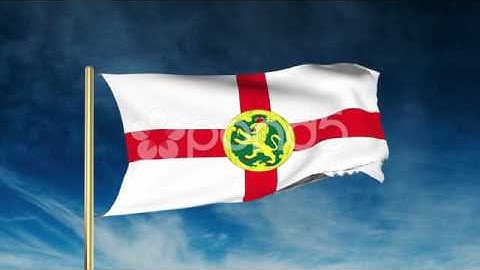 Alderney Flag Slider Style. Waving In The Win With Cloud Background Animation