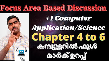Focus Area  | +1 Computer Application | Science | Chapter 4 to 6 | With Short Note |Malayalam