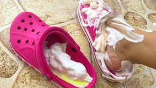 SLIME EN UN ZAPATO  | Haciendo SLIME con los PIES sin MANOS