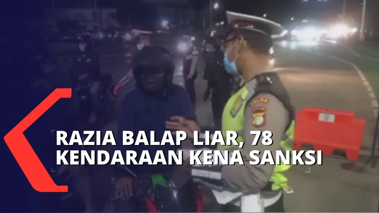 Operasi Gabungan Razia Balap Liar di Senayan, 78 Kendaraan Kena Sanksi