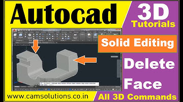 AUTOCAD 2019 3D SOLID EDITING TUTORIAL FOR BEGINNERS : DELETE FACE
