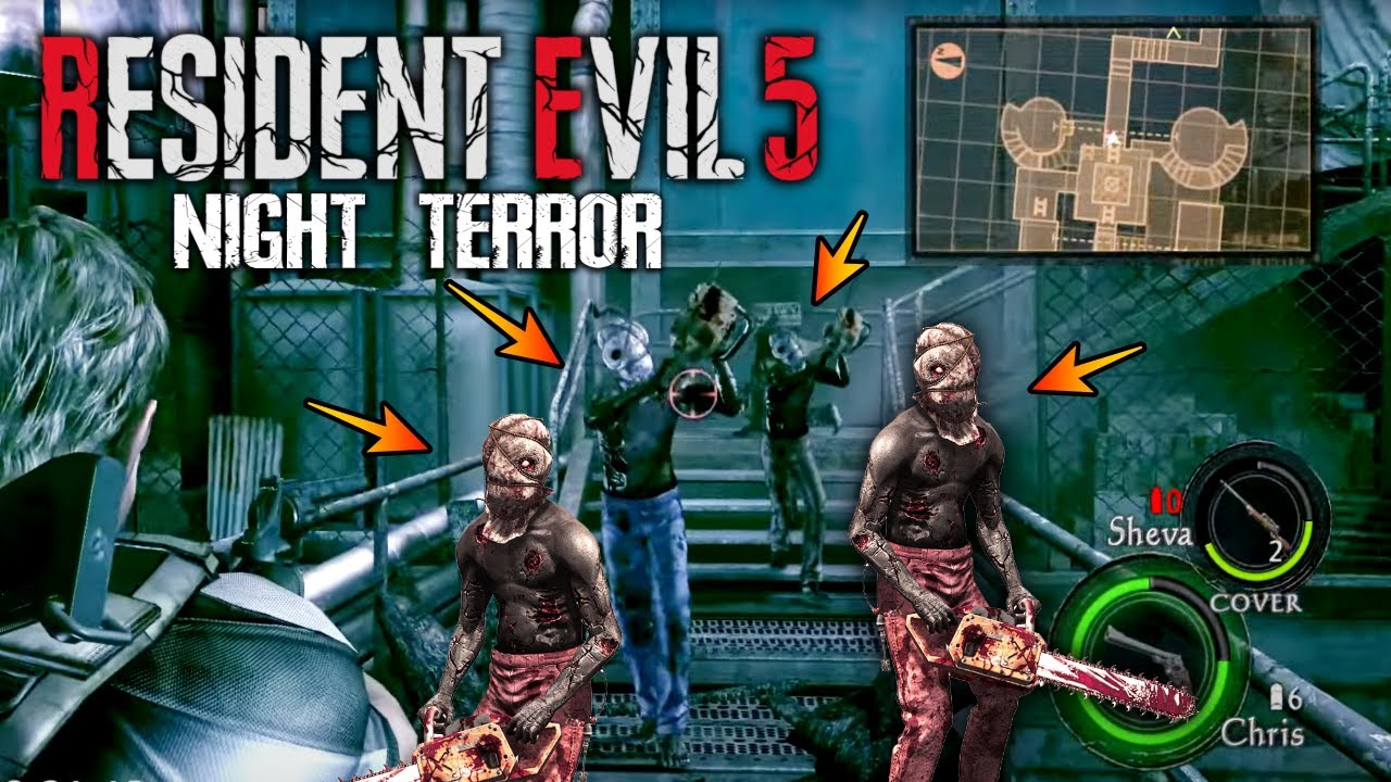 チェーンソウ4体出現！初期武器で敵が多すぎで進行不能なバイオ５に初挑戦 ＃３【Resident Evil ５ Night Terror】