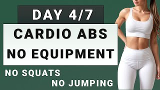 DAY 4/7: Cardio Abs Workout // Knee Friendly No Jumping No Squats🔺 7-Day Body Transformation