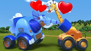 AnimaCars - VALENTINE'S DAY with ANIMACARS  - Cartoons for kids with trucks & animals
