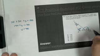 Algebra 2 ACT Quiz - Module 8 - Problem #1