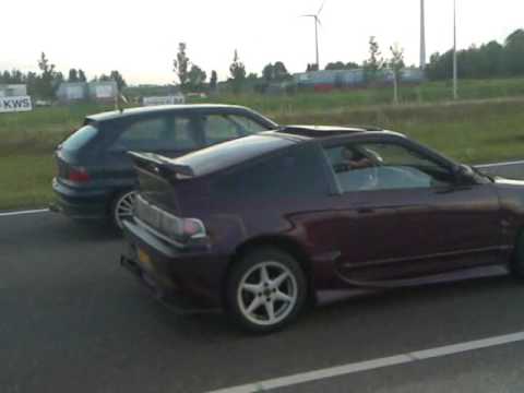 Opel Astra Gsi 2 0 16v Vs Honda Crx 1 6i Dohc Sloterdijk Amsterdam Youtube