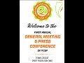 FIRST ANNUAL GENERAL MEETING &amp; PRESS CONFERENCE OF ITCSF (TENNIS CRICKET SPORT FEDERATION  INDIA)