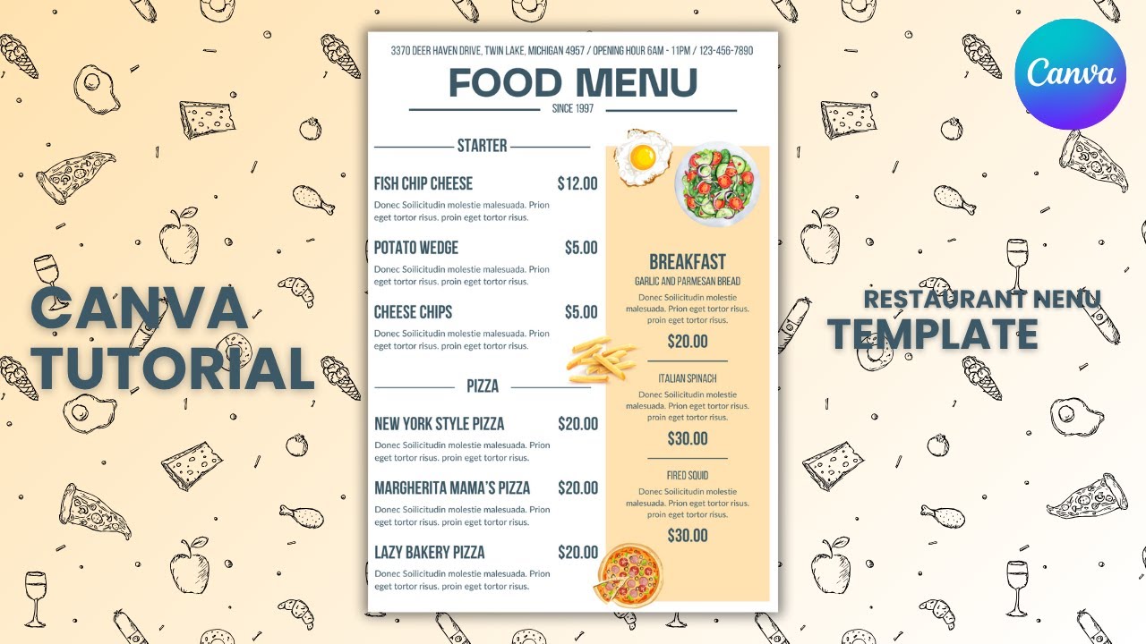How to Design a Restaurant Menu in Canva | Canva Tutorial 2025