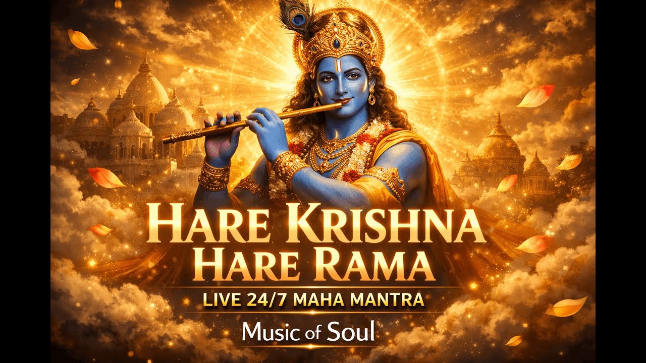 🔴 LIVE 24/7 Hare Krishna Hare Rama Maha Mantra | Powerful Krishna Bhajan & Kirtan Meditation