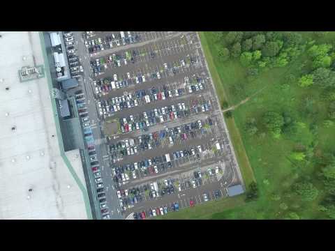 Royalty Free Aerial View Over Parking Near Supermarket 1 Stock Video Footage Clip