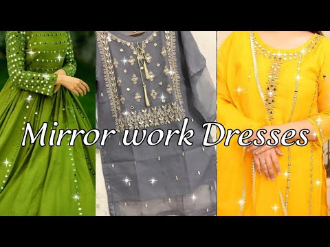 Mirror Work Dress | Hand Embroidery Dress | Embroidery Neck Designs | Mirror  Work Kurti … | Mirror work kurti design, Dresses for work, Designer party  wear dresses