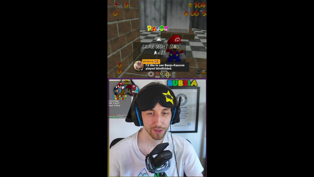 BLINDFOLDED SM64 Speedruns and B3313! | VERTICAL STREAM #shorts