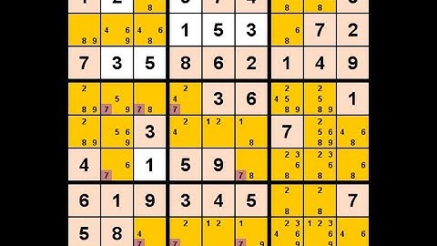 How to Solve Washington Post Sudoku L5 August 23, 2020 - X-Wing