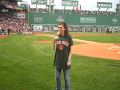 Tori ackley sings national anthem at the red sox game