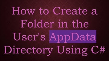 How to Create a Folder in the User