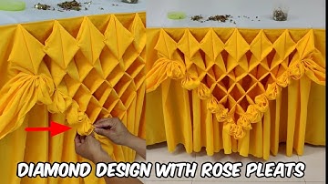 DIAMOND DESIGN WITH ROSE PLEATS TABLE SKIRTING TUTORIAL PART 2