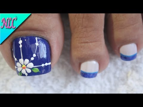 diseÑo-de-uÑas-flores-para-pies♥---flowers-nail-art♥---cÓmo-pintar-flores---nlc