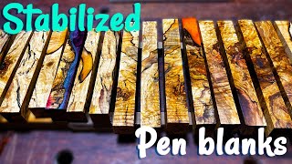 #27. Highly figured pen blanks (resin stabilized)