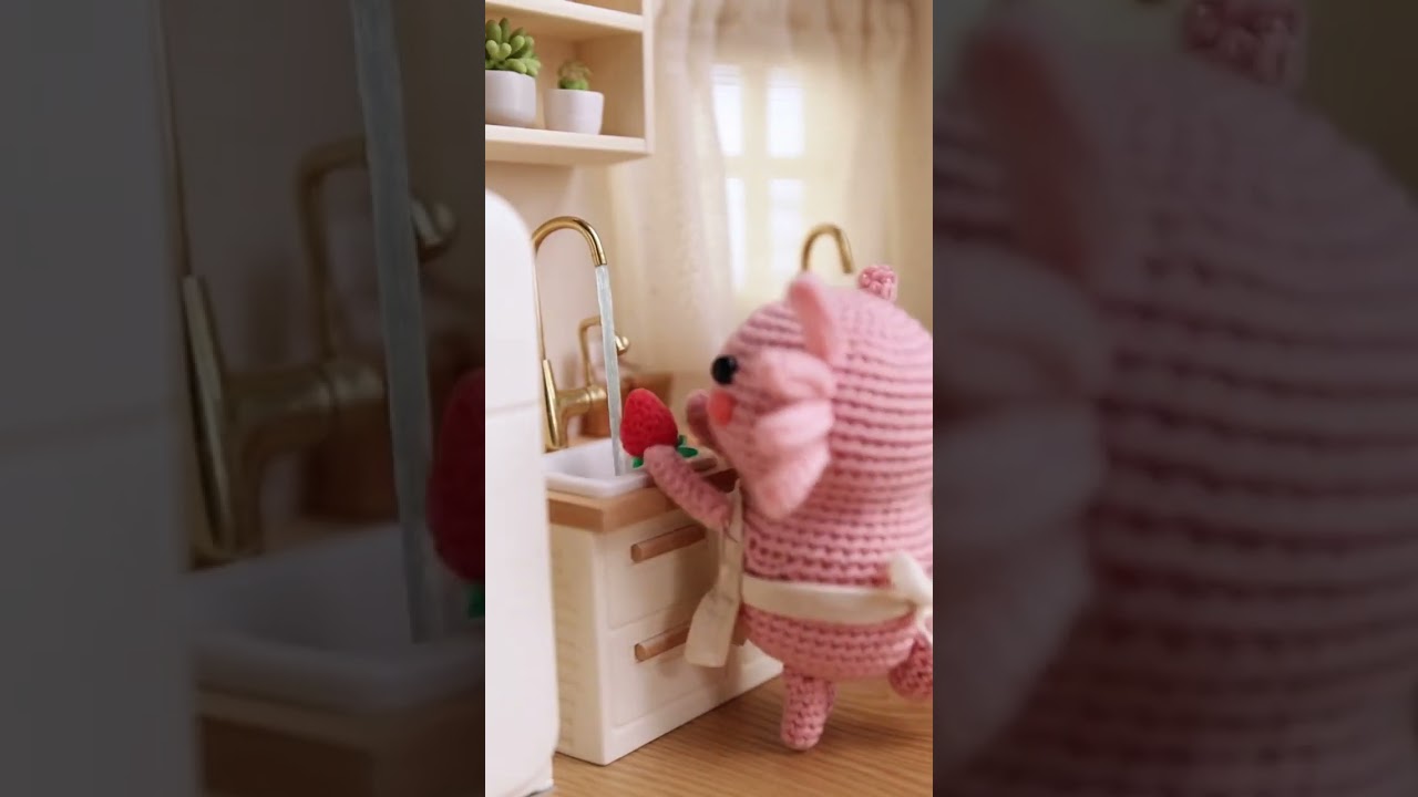 Wool ASMR 🍓 Lavando una Fresa | Pure ASMR | Cozy Felt Cleaning Sounds 