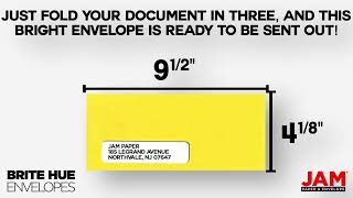 Brite Hue Yellow #10 Window Envelopes   JAM Paper