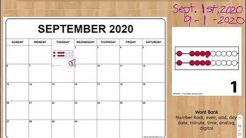 Day 1, 9/1 Number Corner Video