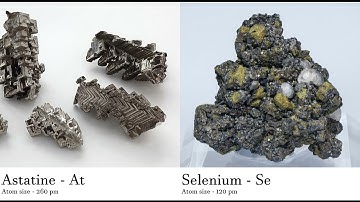 Astatine - At vs Selenium - Se Comparing Element attributes Atoms