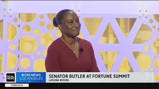 Newly appointed Senator Laphonza Butler speaks at Fortune Summit in Laguna Niguel