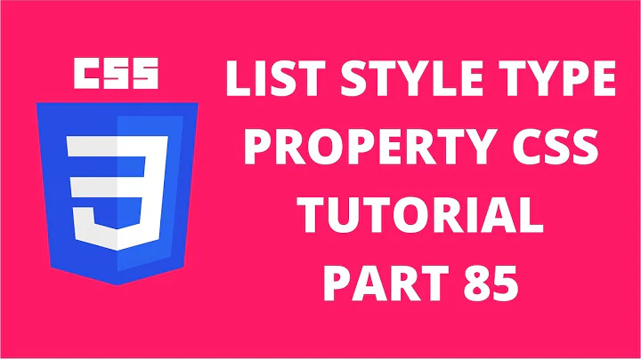 List Style Type Property CSS | CSS Tutorial Part 85