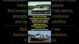Indian Coast Guard Inducts First Indigenous Hovercraft 🇮🇳🚤 #shorts #CoastGuard