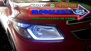 FAROL ONIX LT LTZ COM BARRA LED DRL MÁSCARA NEGRA ACRÍLICO AZUL 2013 2014 2015 2016