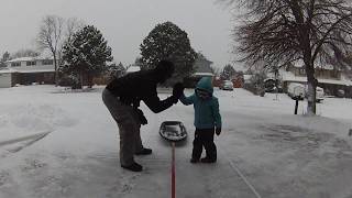 Hannah Sledding Solo!