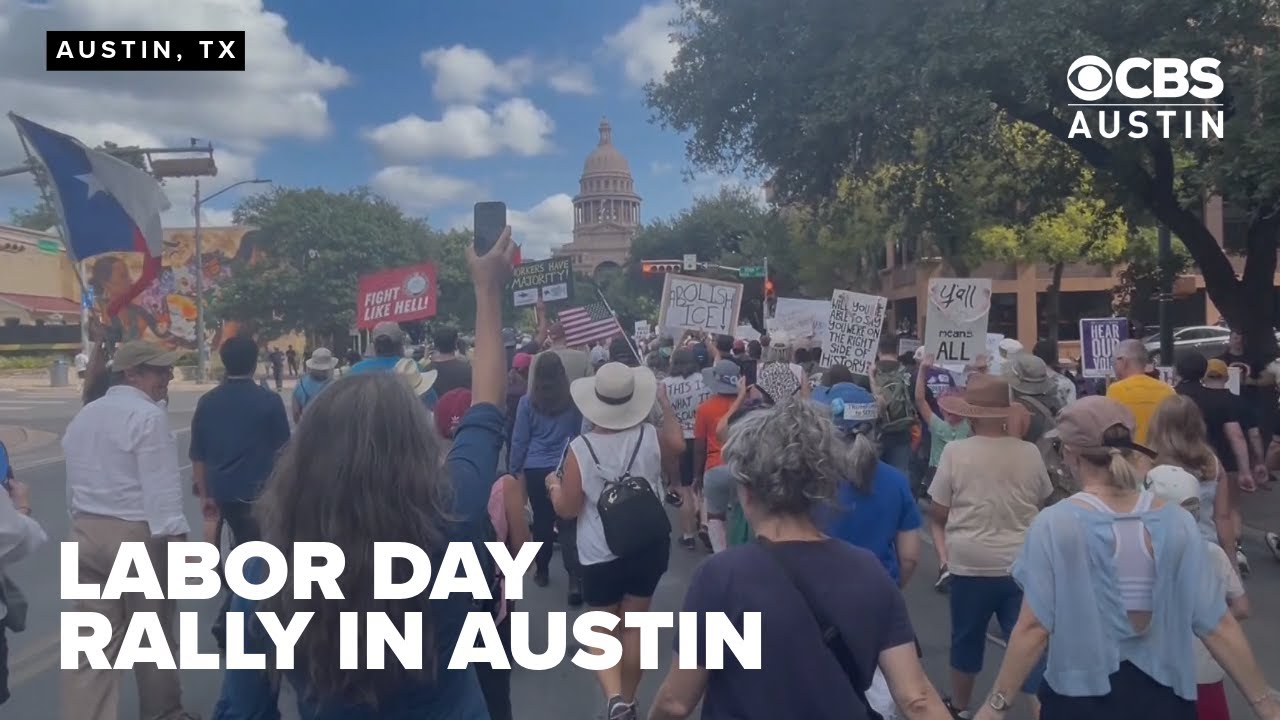 Central Texans rally in Austin to protest "federal overreach" and support workers' rights