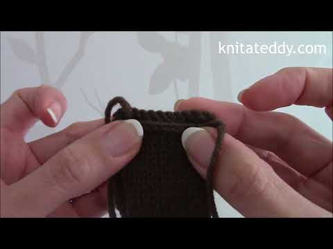 Tutorial 13   Casting off purlwise and sewing the dogs ears Knit a Teddy Dog