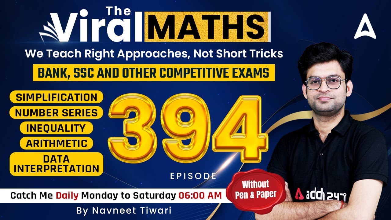Bank Exams | Simplification | Number Series | Inequality | Arithmetic | Viral Maths | Navneet #394