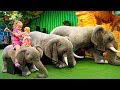 Funny Play Area with toy dinosaurs for children