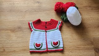 Lif Ipi Ile 6-12 Ay Bebeklere Karpuz Model Bebek Yeleğiwatermelon Baby Vest