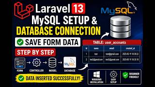 Laravel 13 Install MySQL || Database Connection & Save Form Data | Step by Step Tutorial