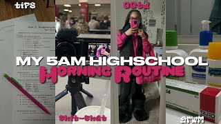 MY 5AM HIGHSCHOOL MORNING ROUTINES | grwm, skincare, chitchat, ootd