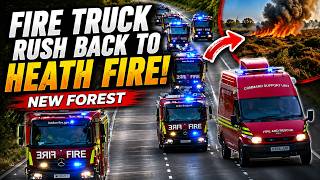 [MAJOR INCIDENT] Fire crews RUSH back to put out a heath fire on the A31, New Forest [PART 2]