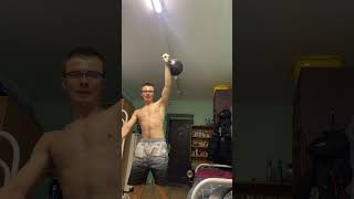 Гиревой спорт в общежитии (131р/10мин)#kettlebell #гиревойспорт #2024 #powerlifting #power #workout